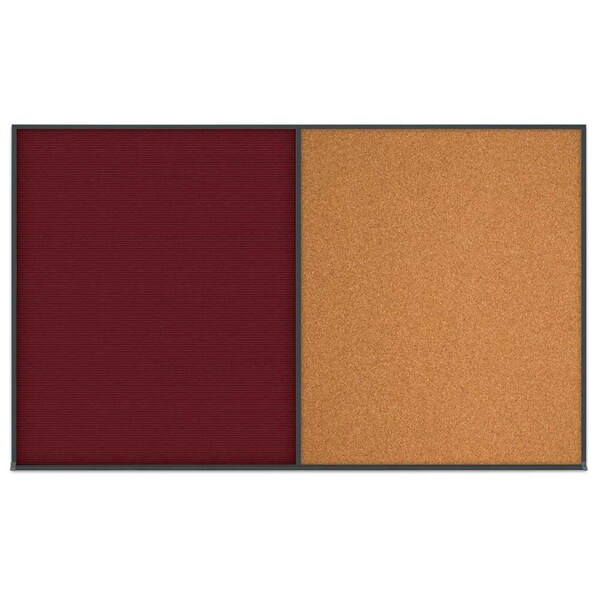 Double Door Radius Corkboard, 60"x36", Hea